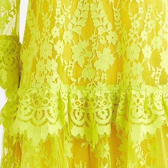 J CREW 🌹Three-quarter-sleeve Chantilly Lace Dress -size 6 never🌹 worn NWT - Picture 2 of 14